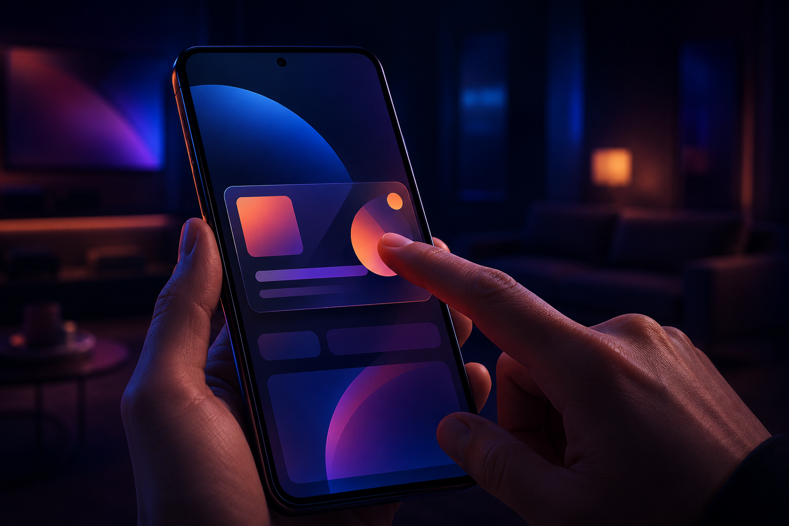 Person interacting with a push notification on a mobile app