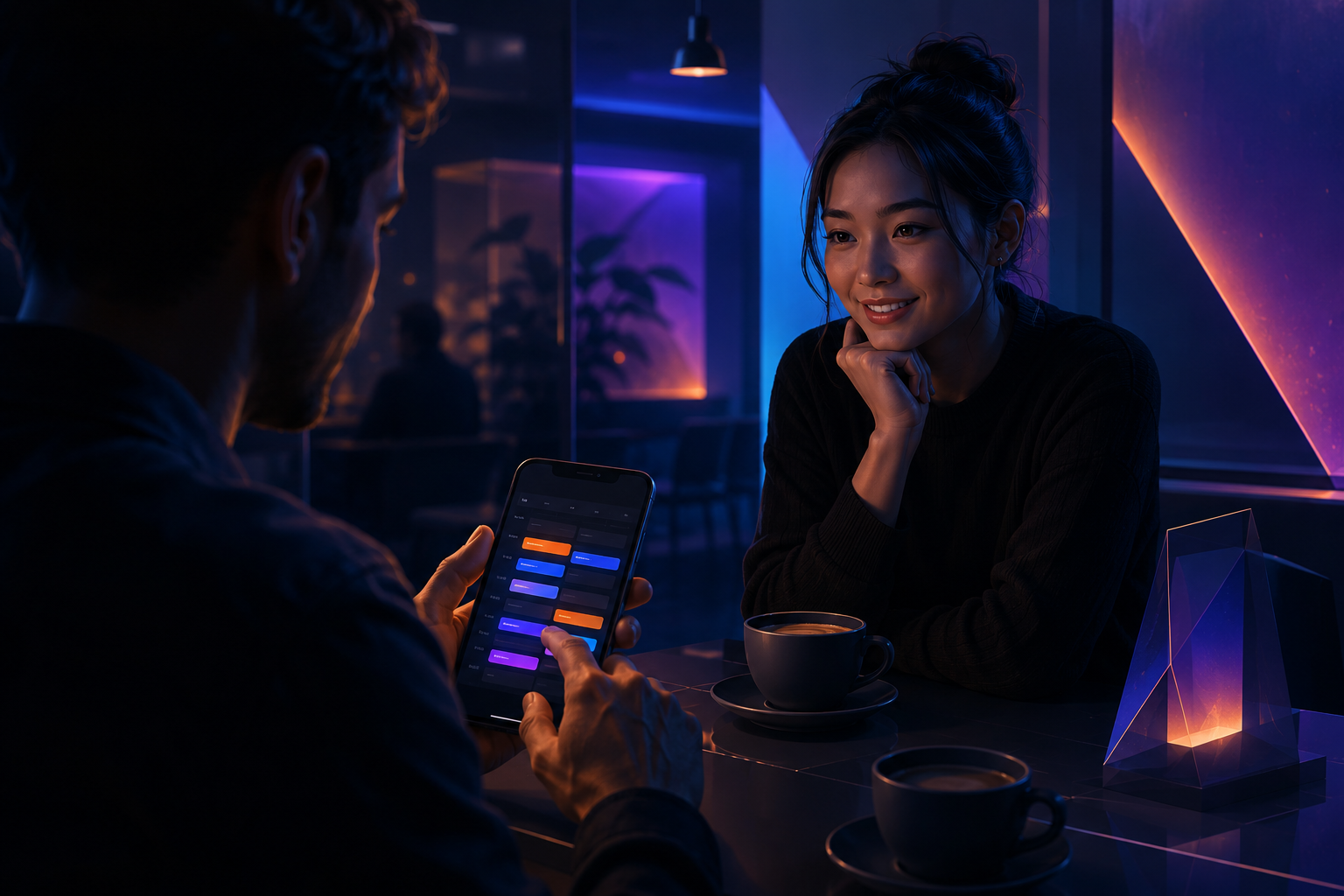 Client booking a training session via a scheduling app on a smartphone